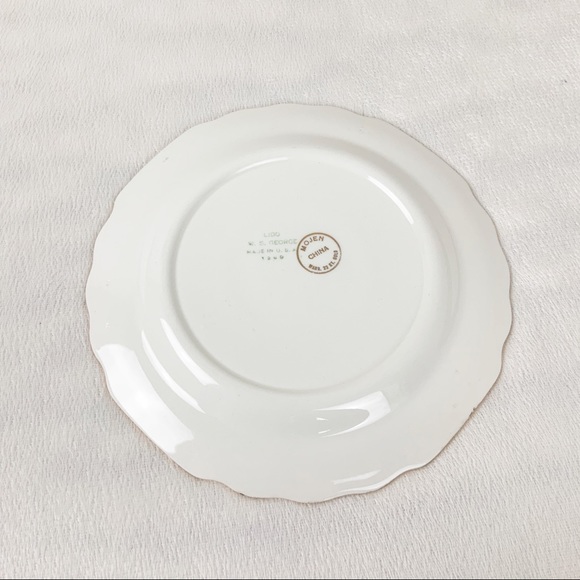 Vintage WS George Salad Plate Victorian Couple 22K Gold USA - Picture 3 of 5